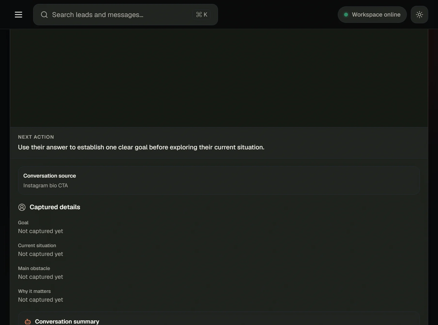 The simulator running a private test conversation against the playbook